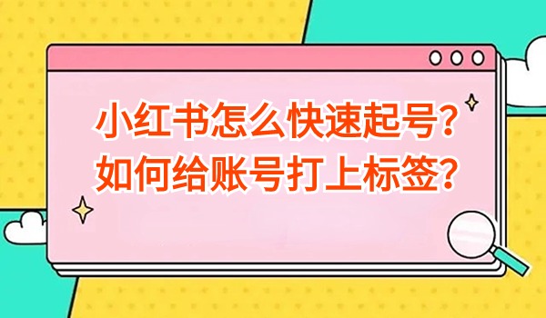 小红书怎么快速起号？如何给账号打上标签？